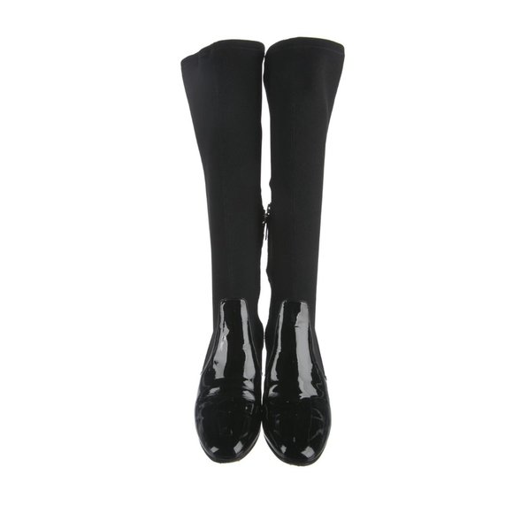 Nicholas Kirkwood Patent Leather Knee-High Riding Boots - Picture 3 of 5